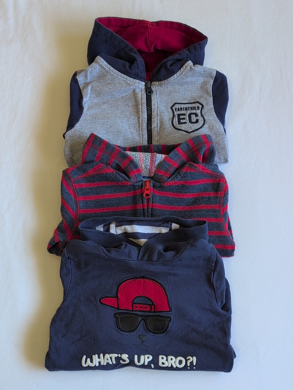 Boys Hoodie Bundle 3-Pack Lot Size 2T Zip Up Pullover Joe Fresh Earth Child
